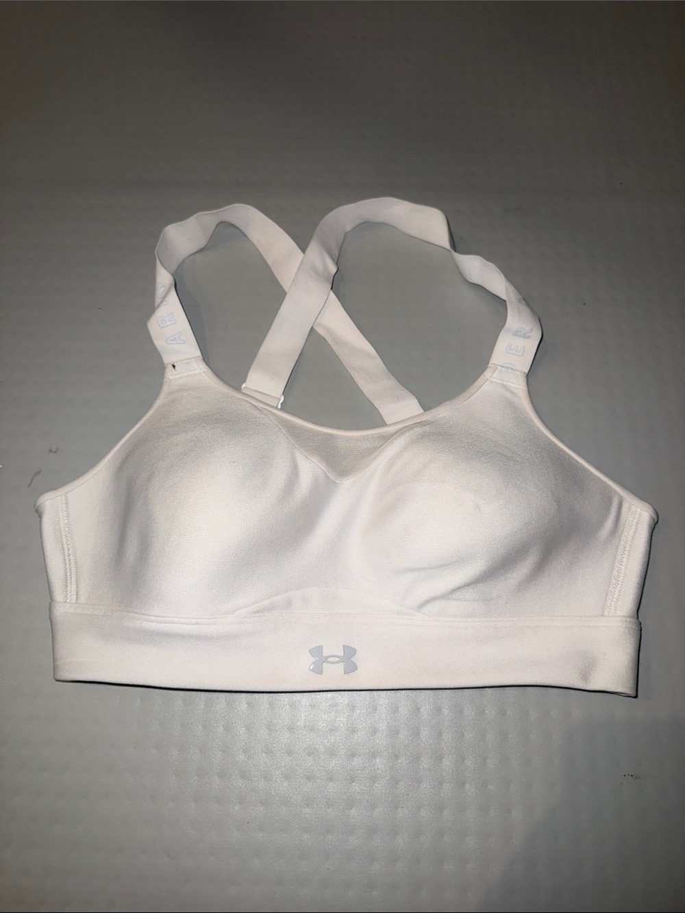 Under Armour White Cross-Back Medium-Impact Sports Bra